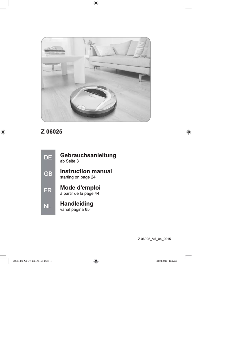 Página 1 del manual Manual de usuario Cleanmaxx Z 06025