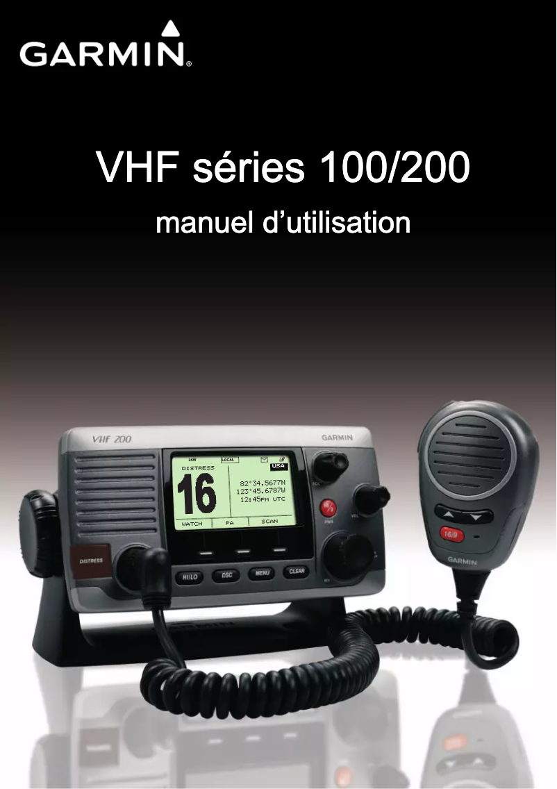 Page n°1 - Manuel utilisateur Garmin VHF 100i