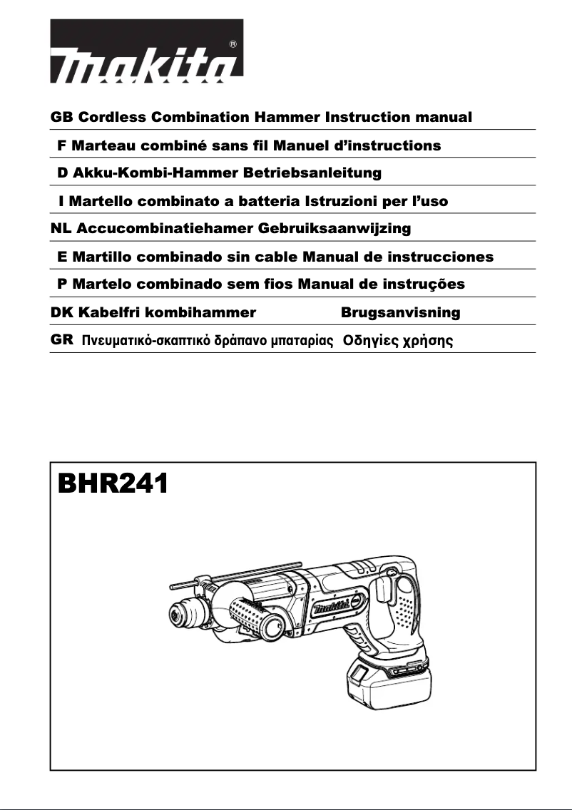 Page n°1 - Manuel utilisateur Makita BHR241