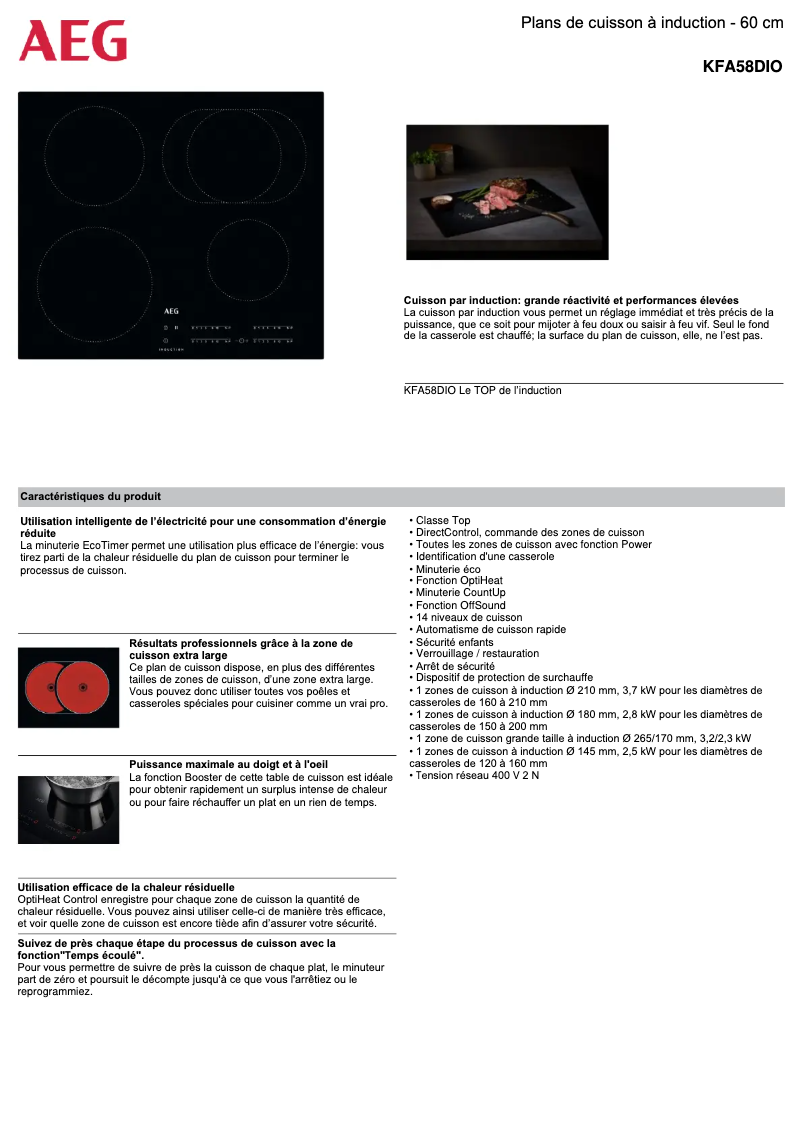 Image de la première page du manuel de l'appareil KFA58DIO
