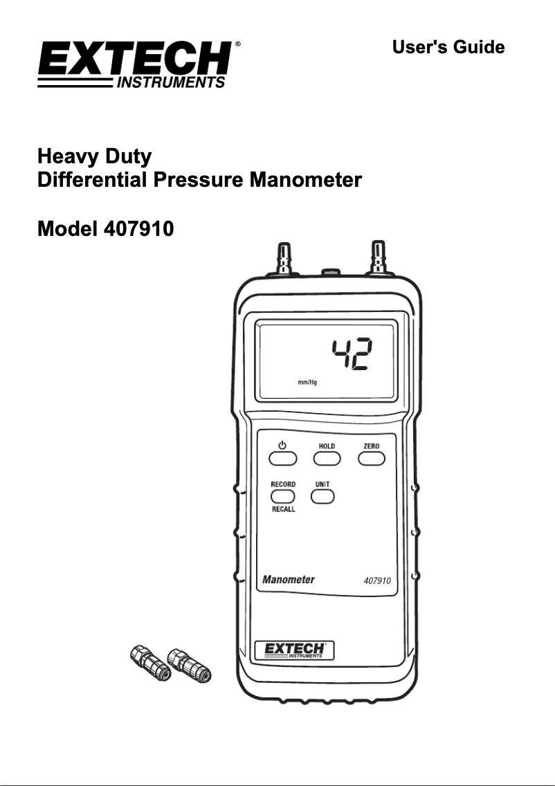 Page 1 de la notice Manuel utilisateur Extech 407910