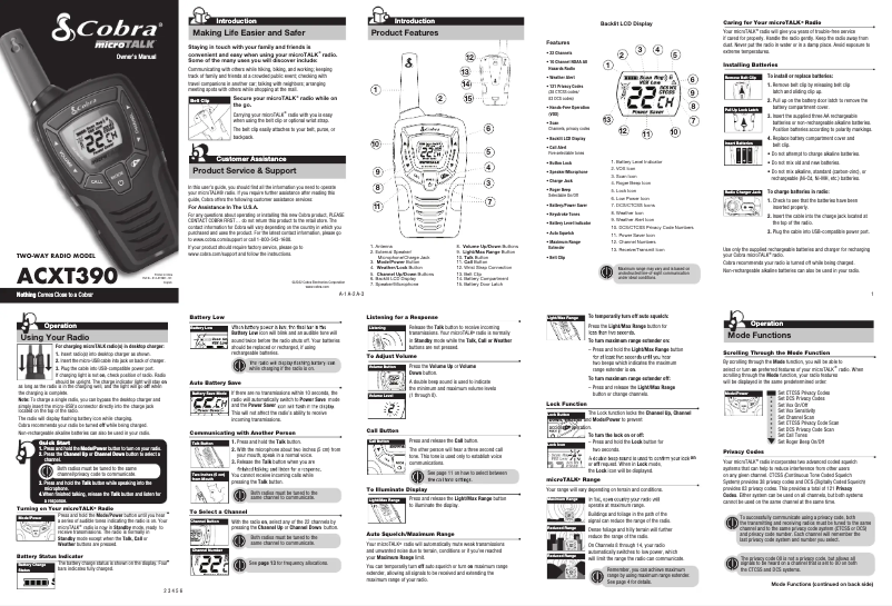 Image de la première page du manuel de l'appareil ACXT390