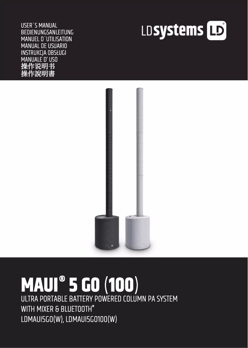 Page n°1 - Manuel utilisateur LD Systems MAUI 5 GO 100