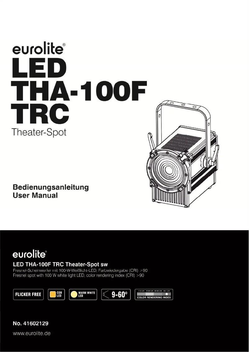 Image de la première page du manuel de l'appareil LED THA-100F TRC