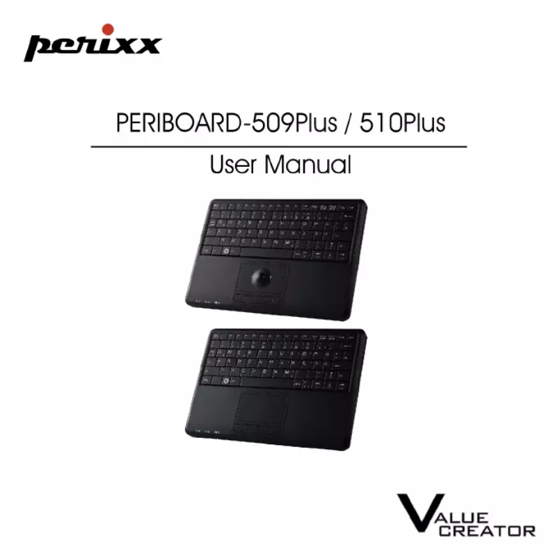Page 1 de la notice Manuel utilisateur Perixx PERIBOARD-510H Plus