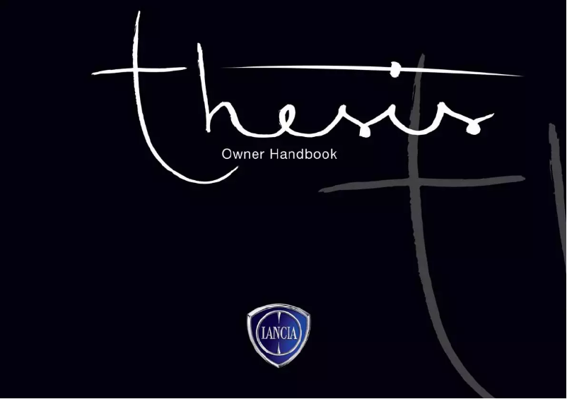 Page 1 de la notice Manuel utilisateur Lancia Thesis (2004)