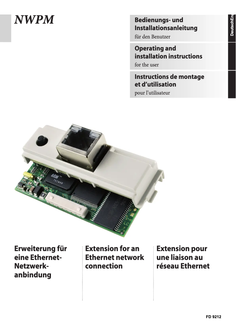 Page n°1 - Manuel utilisateur Dimplex NWPM