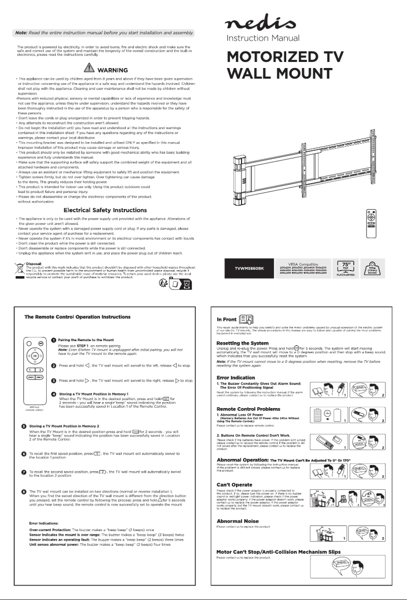 Image de la première page du manuel de l'appareil TVWM5860BK