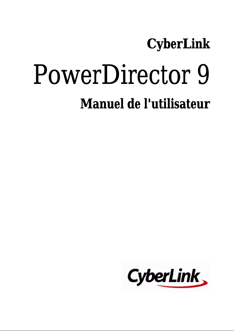 Page 1 de la notice Manuel utilisateur Cyberlink PowerDirector 9
