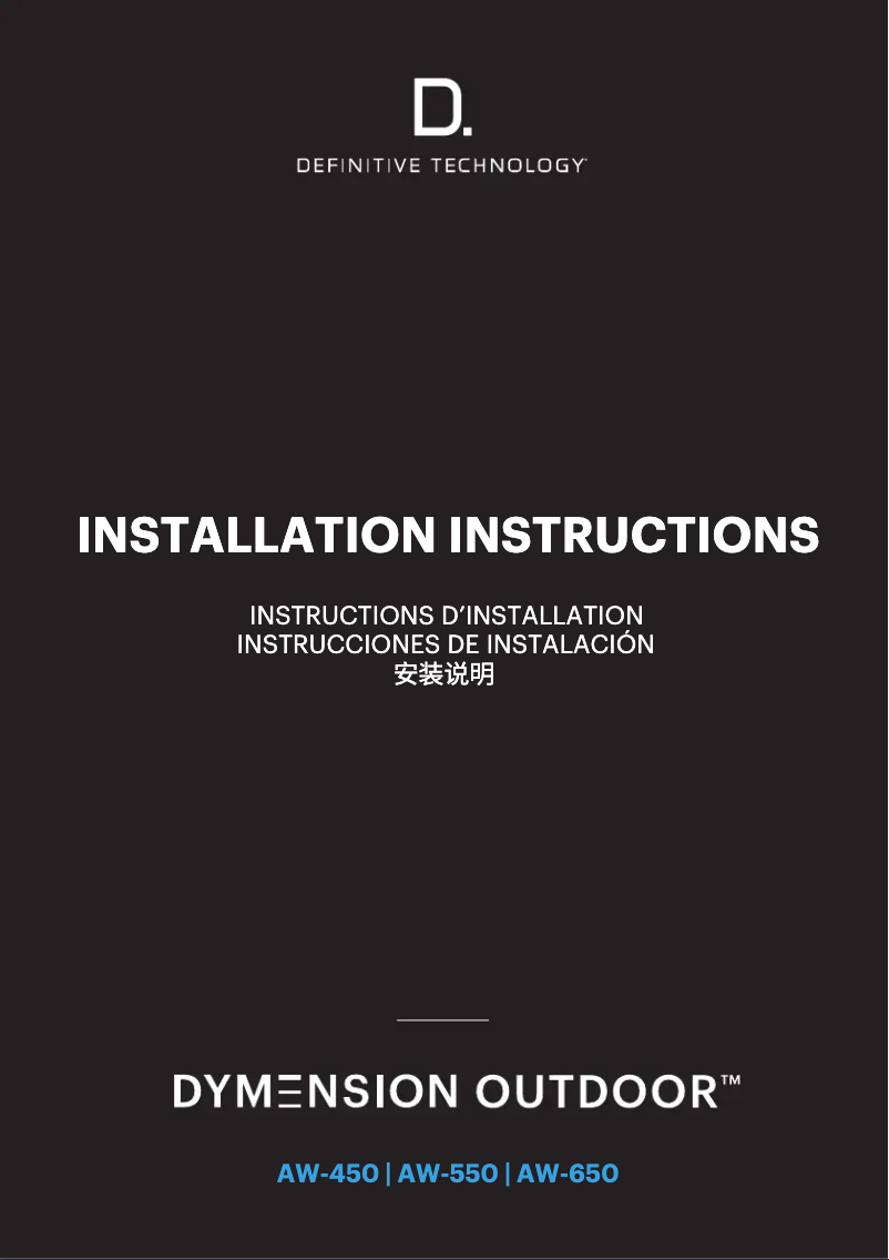 Página 1 del manual Manual de usuario Definitive Technology Dymension Outdoor AW-550