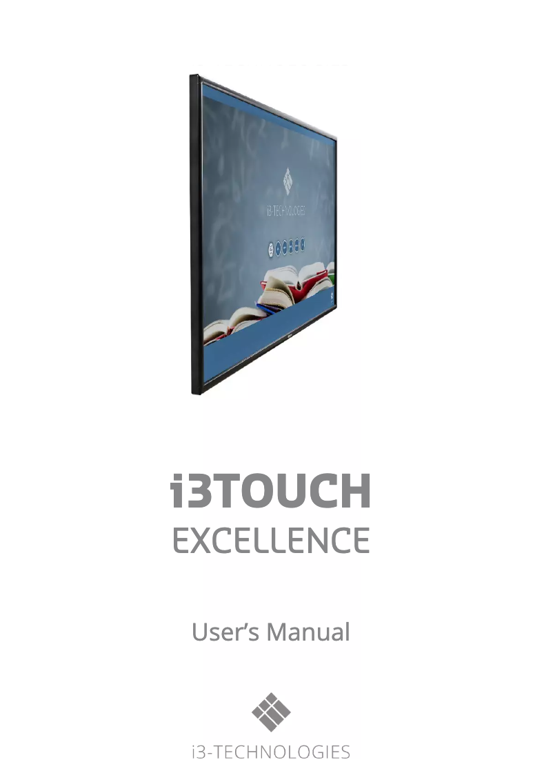 Page n°1 - Manuel utilisateur i3-Technologies i3TOUCH Excellence