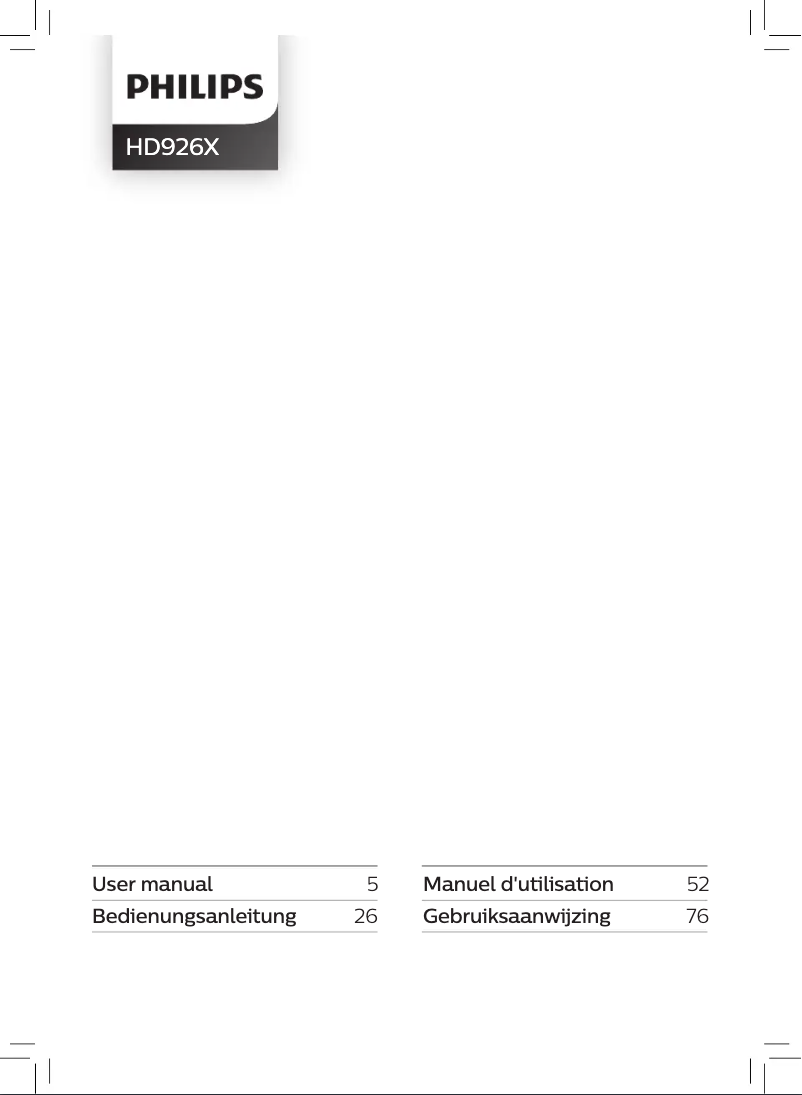 Page 1 de la notice Manuel utilisateur Philips Essential Airfryer XL HD9260