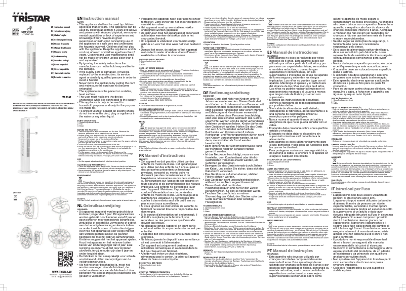 Image de la première page du manuel de l'appareil VE-5962