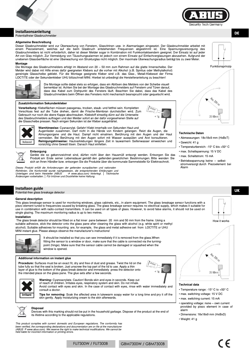 Page 1 de la notice Guide d'installation Abus FU7300W