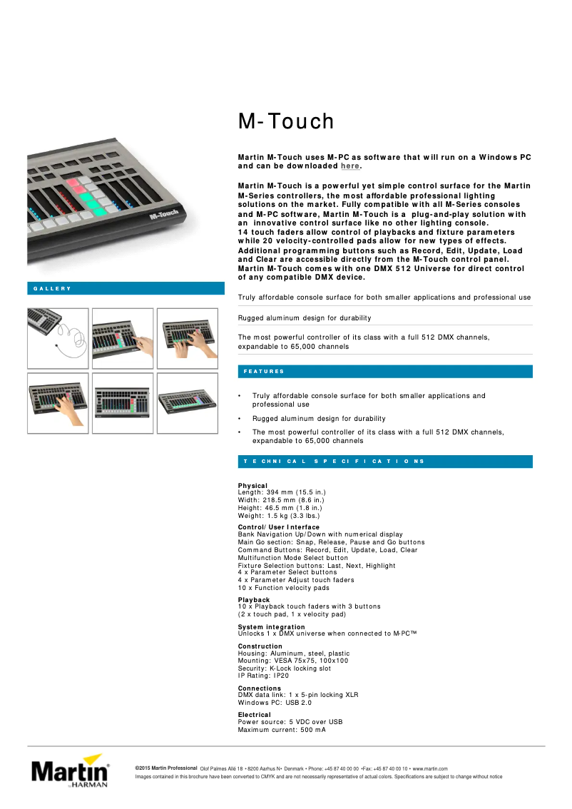 Image de la première page du manuel de l'appareil M-Touch