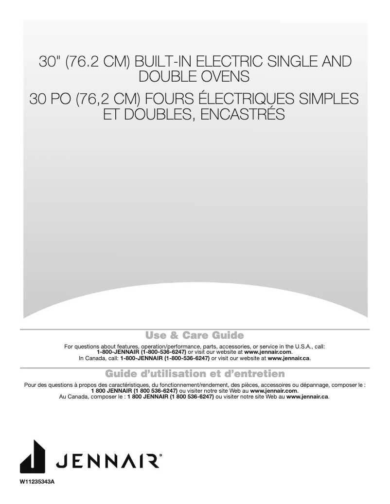Page n°1 - Manuel utilisateur JennAir JJW3830IL