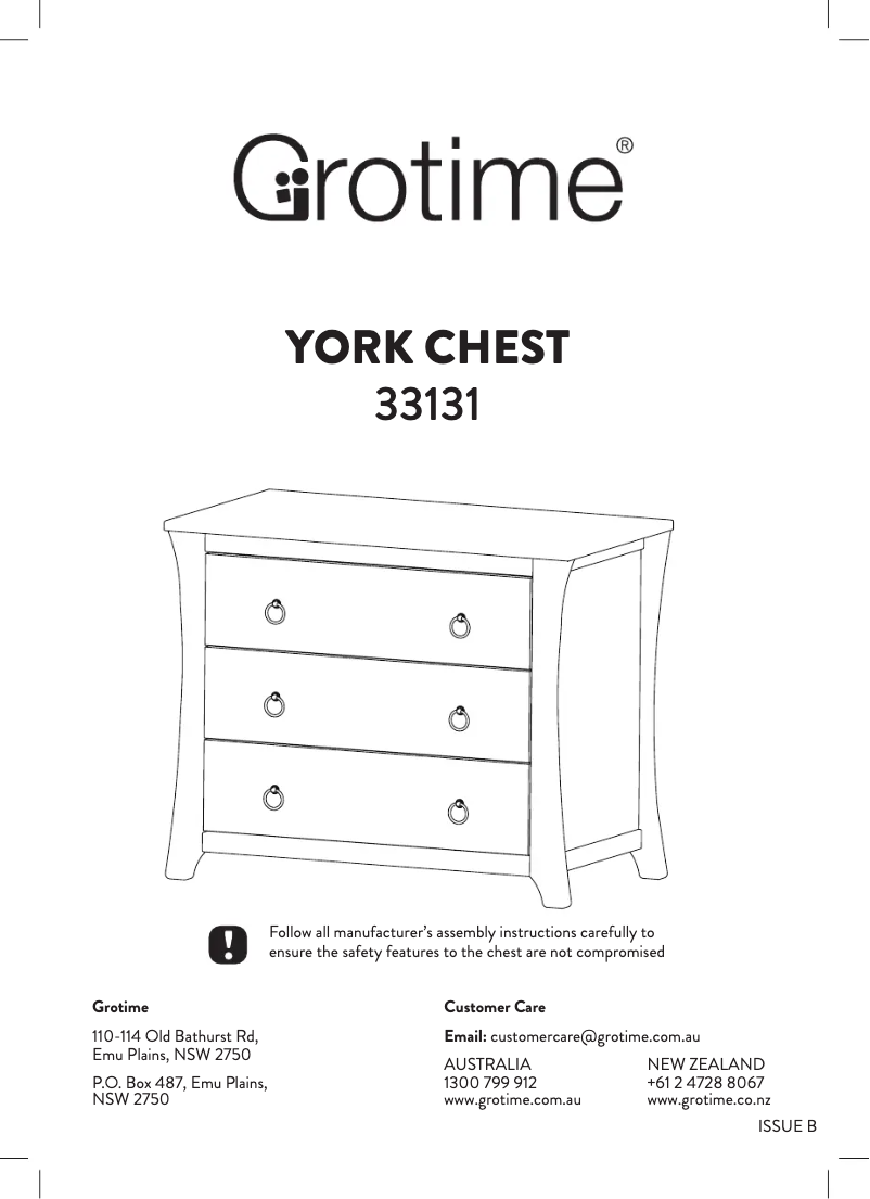 Página 1 del manual Manual de usuario Grotime York Chest