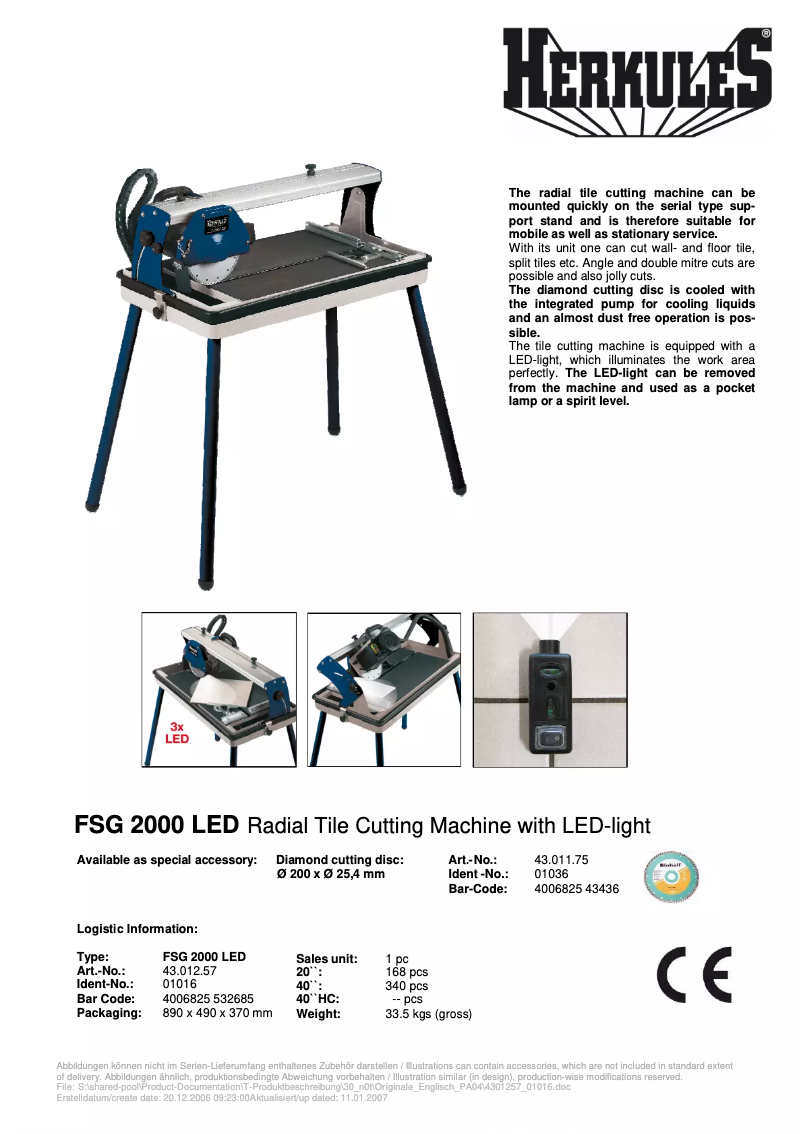 Página 1 del manual Manual de usuario Herkules FSG 2000 LED