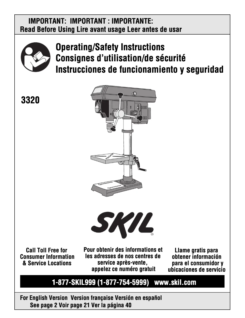 Page 1 de la notice Manuel utilisateur Skil 3320-01