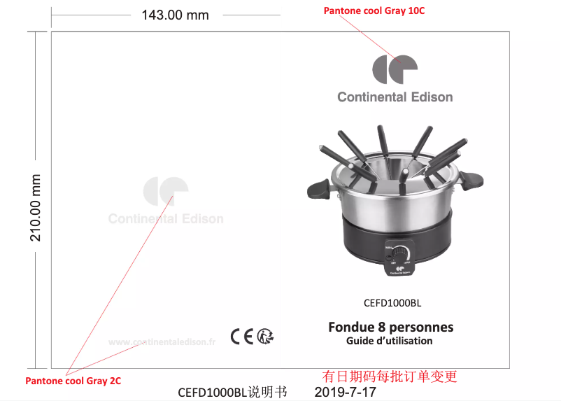 Page n°1 - Manuel utilisateur Continental Edison CEFD1000BL