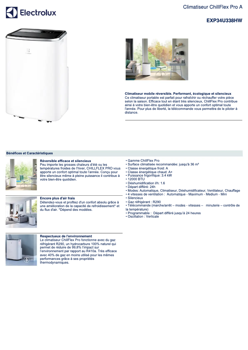 Page n°1 - Fiche technique Electrolux EXP34U338HW