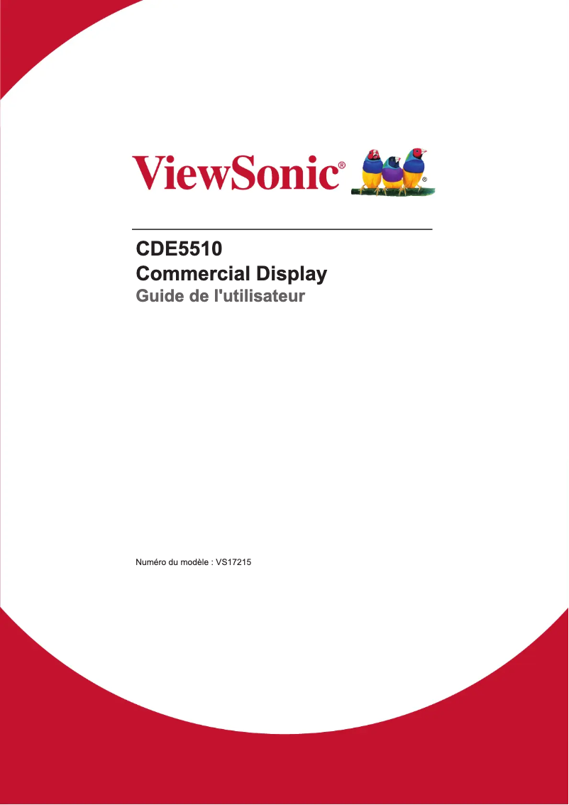 Page 1 de la notice Manuel utilisateur Viewsonic CDE5510