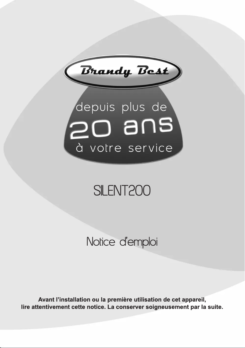 Page 1 de la notice Manuel utilisateur Brandy Best SILENT200
