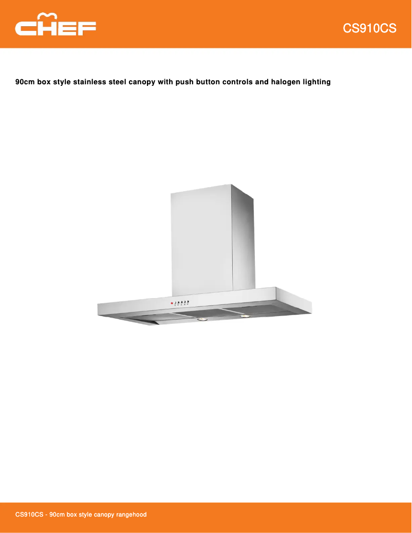 Page 1 de la notice Fiche technique Chef CS910CS