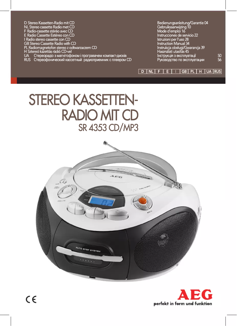 Page 1 de la notice Manuel utilisateur AEG SR 4353