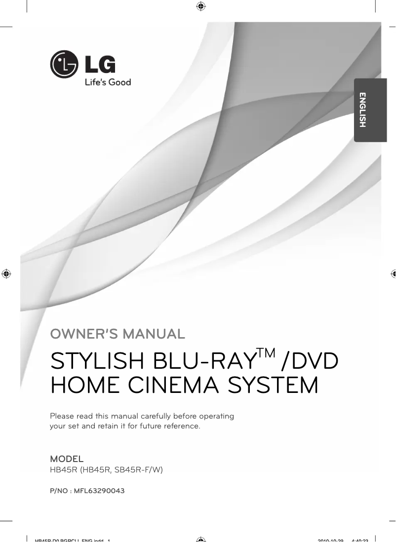 Página 1 del manual Manual de usuario LG HB45R