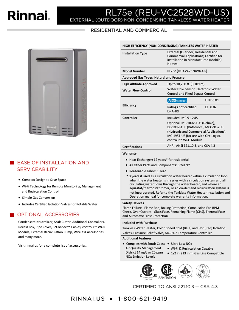 Image de la première page du manuel de l'appareil RL75eN