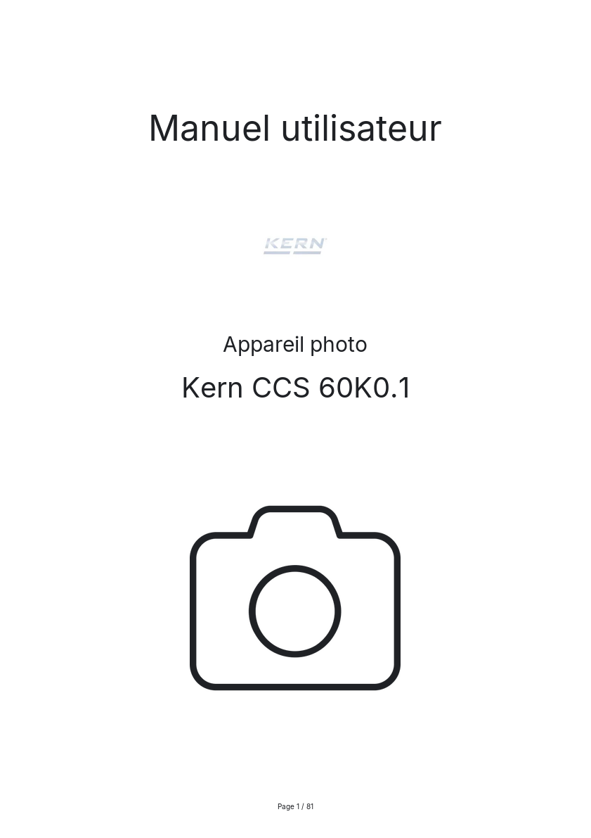 Image de la première page du manuel de l'appareil CCS 60K0.1