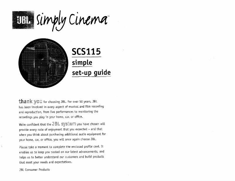 Image de la première page du manuel de l'appareil SCS115