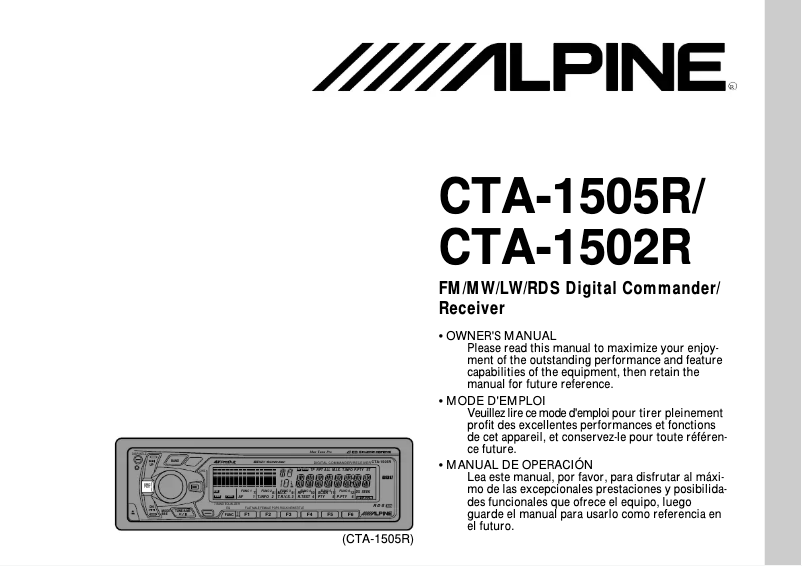 Image de la première page du manuel de l'appareil CTA-1502R