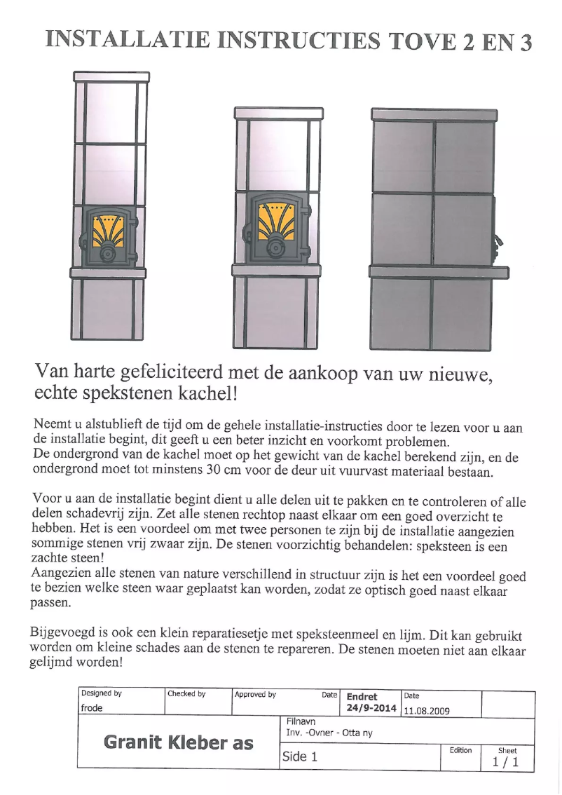 Page n°1 - Manuel utilisateur Norsk Kleber Tove 2