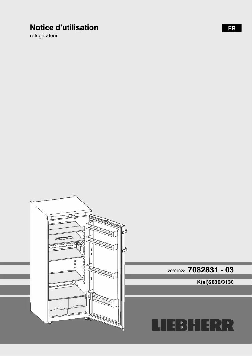 Page 1 de la notice Manuel utilisateur Liebherr K 3130