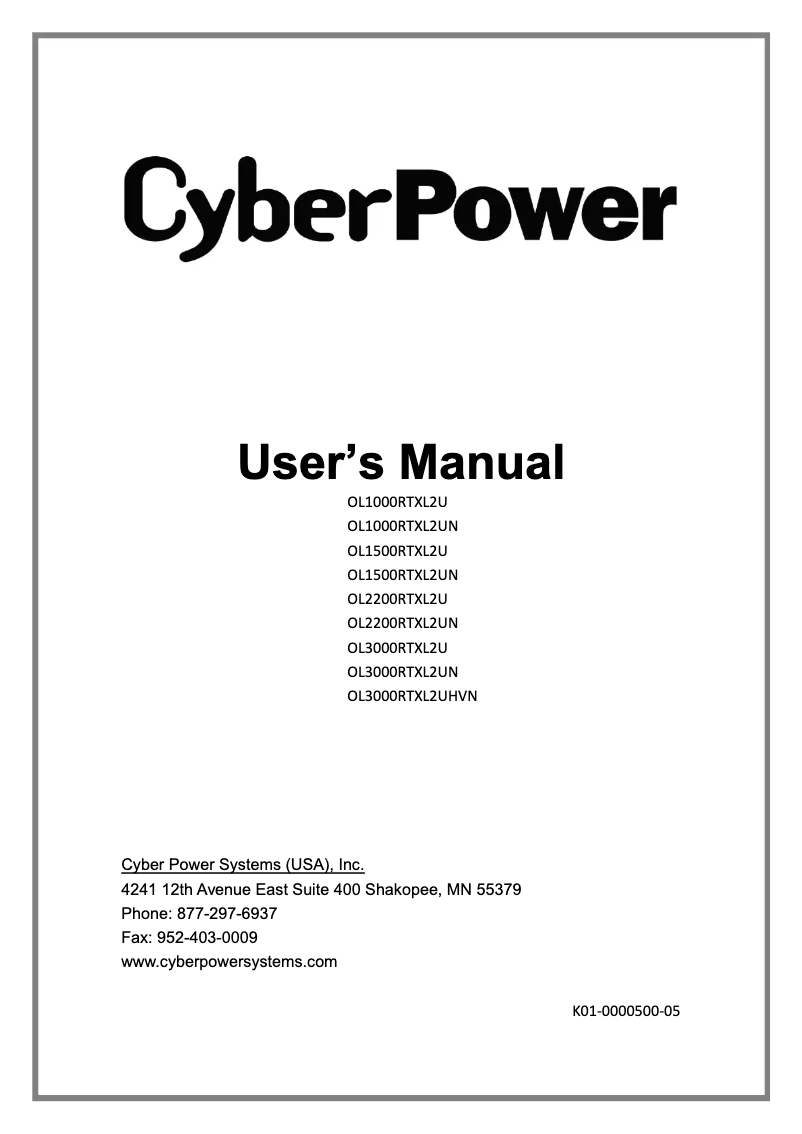 Page n°1 - Manuel utilisateur CyberPower Smart App OL1500RTXL2U