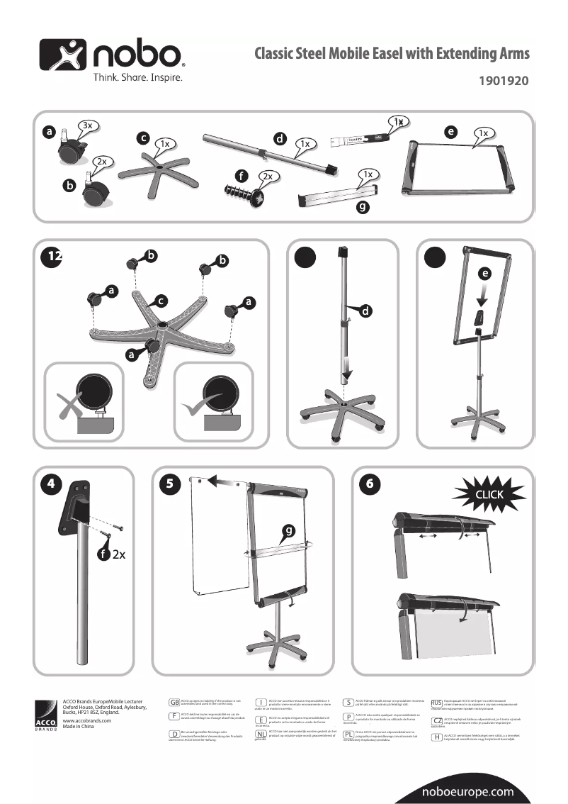 Page 1 de la notice Manuel utilisateur Nobo Classic 1902386