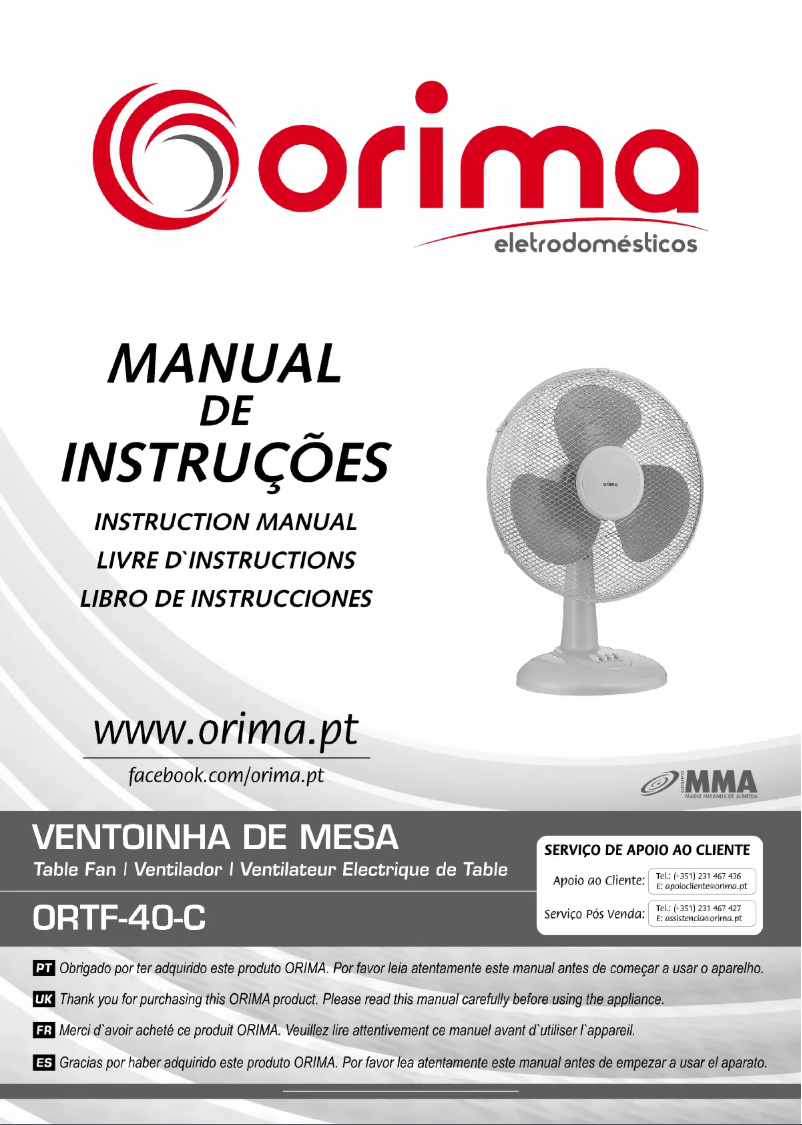 Imagen de la primera página del manual del dispositivo ORTF 40 C
