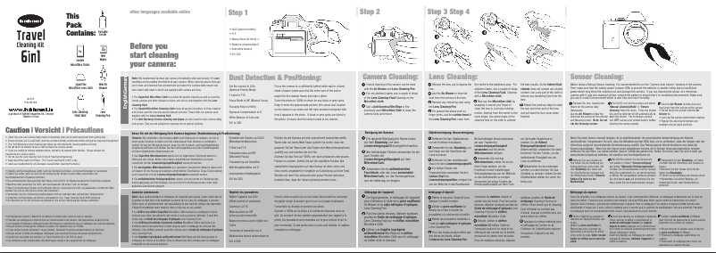 Page 1 de la notice Manuel utilisateur Hähnel Travel Cleaning Kit 6-in-1