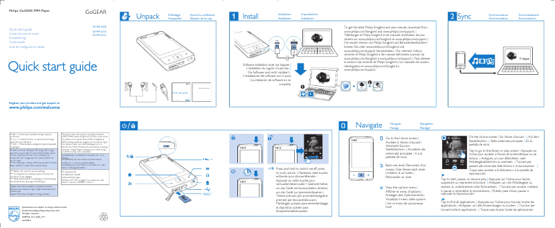 Image de la première page du manuel de l'appareil GoGear SA4MUS