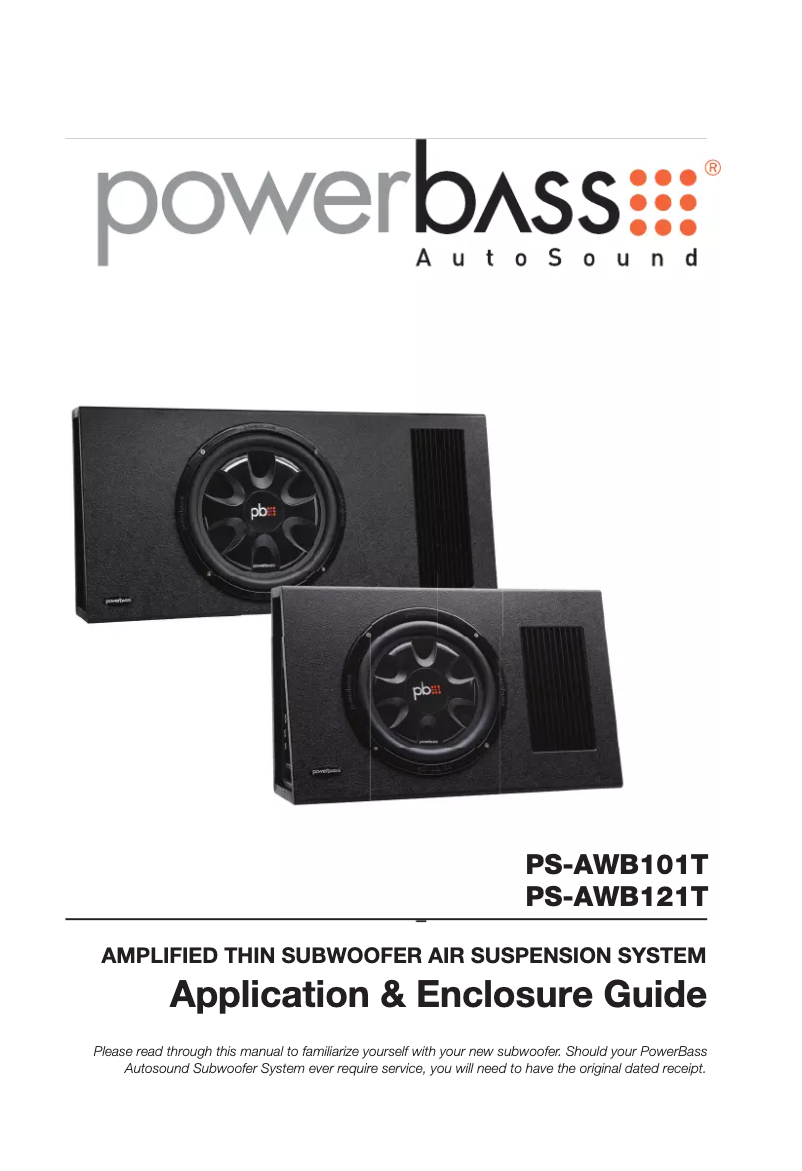 Page n°1 - Manuel utilisateur PowerBass PS-AWB101T