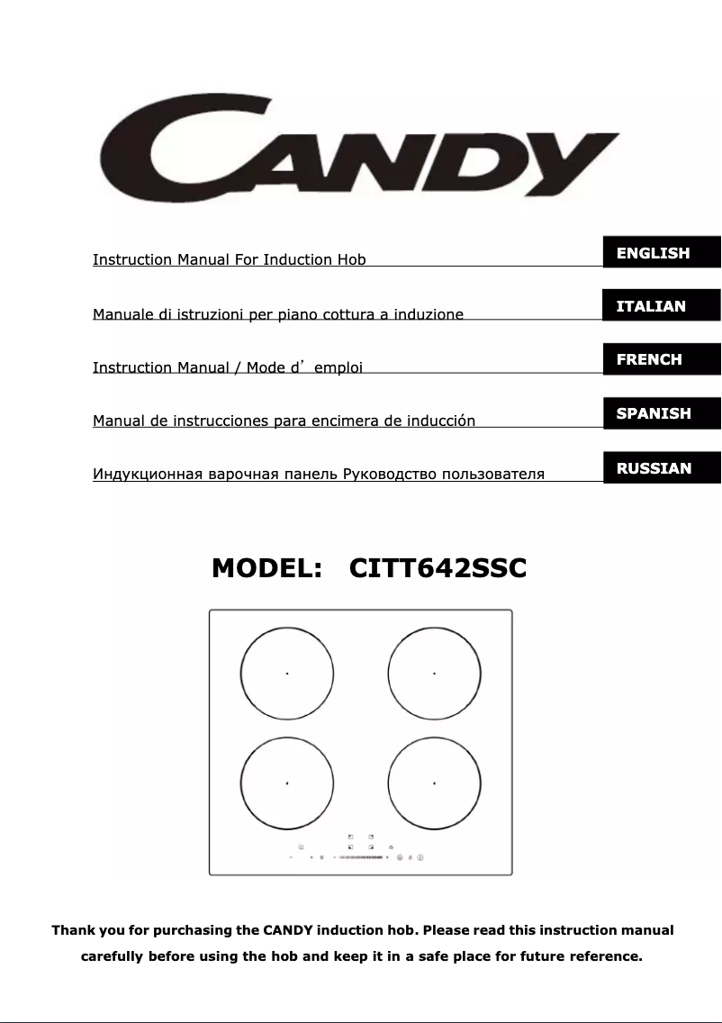 Page n°1 - Mode d'emploi Candy CITT642SSC