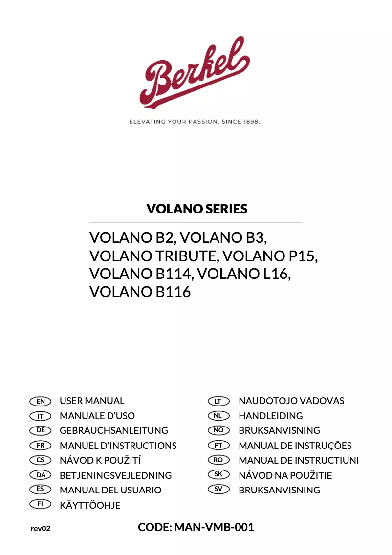 Image de la première page du manuel de l'appareil Volano L16