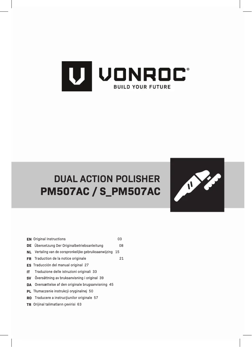 Page n°1 - Manuel utilisateur Vonroc S_PM507AC