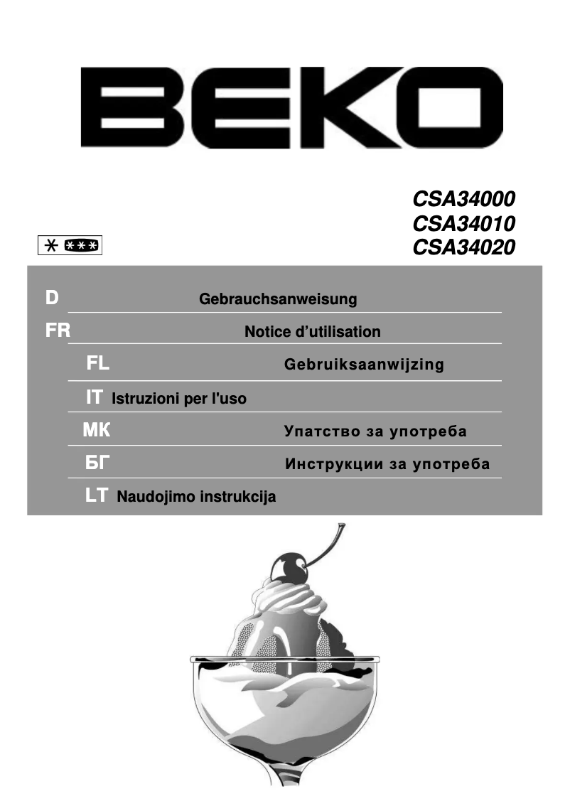 Page n°1 - Manuel utilisateur Beko CSA 34020