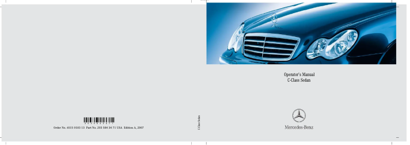Page 1 de la notice Manuel utilisateur Mercedes-Benz C350 4MATIC (2007)