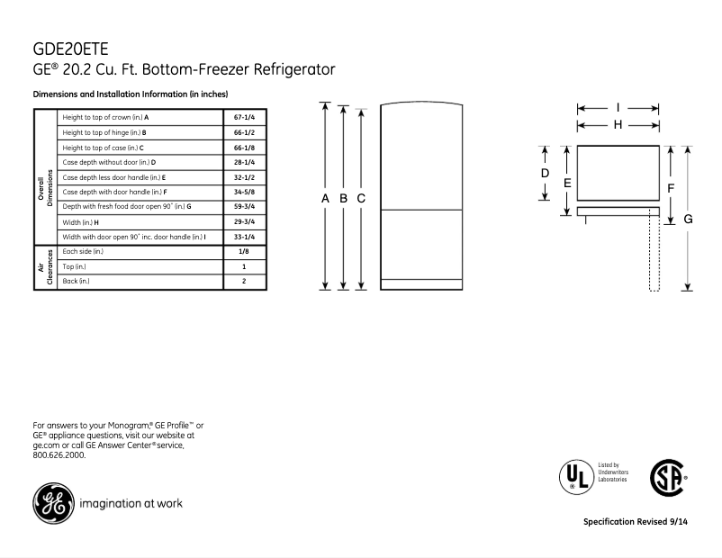 Image de la première page du manuel de l'appareil GDE20ETEWW