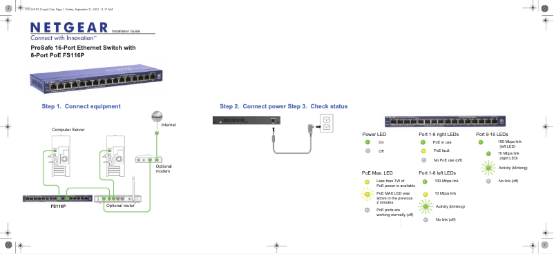 Page n°1 - Manuel utilisateur Netgear ProSafe FS116P