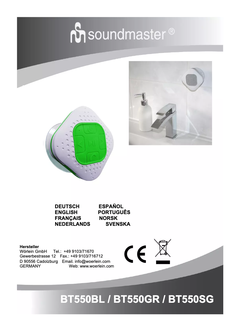 Page 1 de la notice Manuel utilisateur Soundmaster BT550